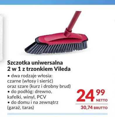Szczotka uniwersalna 2 w 1 z trzonkiem Vileda promocja w Makro