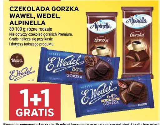 Czekolada gorzka Alpinella promocja w Stokrotka
