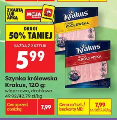 Szynka królewska Krakus wieprzowa promocja w Biedronka