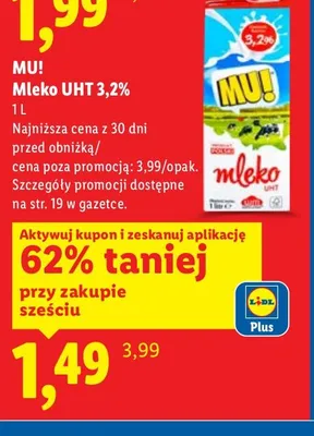 Mleko UHT 3,2% promocja w Lidl