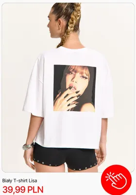 T-shirt damski biały Cropp Lisa promocja w Cropp