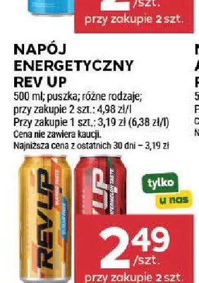 Napój energetyczny Rev Up arbuz promocja w Stokrotka