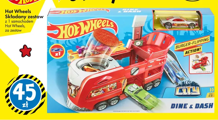 Składany zestaw z 1 samochodem Hot Wheels promocja w Tedi