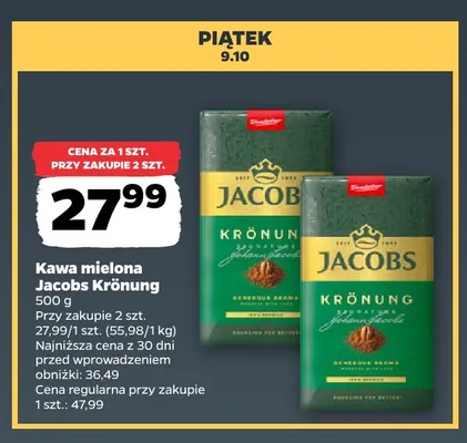 Kawa mielona Jacobs Krönung promocja w Netto