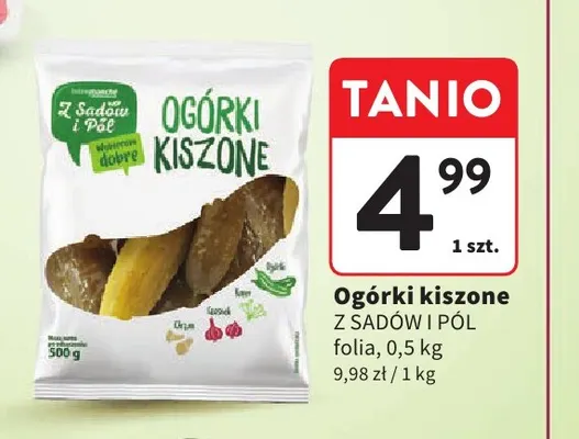 Ogórki kiszone folia Z Sadów i Pól promocja w Intermarche