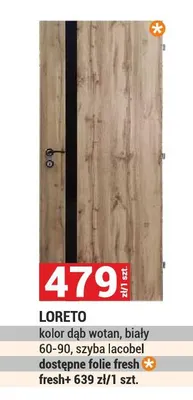 Drzwi Loreto folia fresh+ promocja w Merkury Market