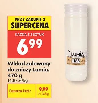 Wkład zalewany do zniczy Lumia 470g promocja w Biedronka