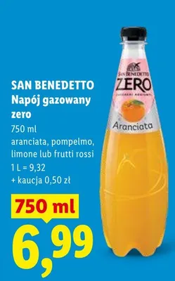 Napój gazowany zero San Benedetto aranciata promocja w Lidl