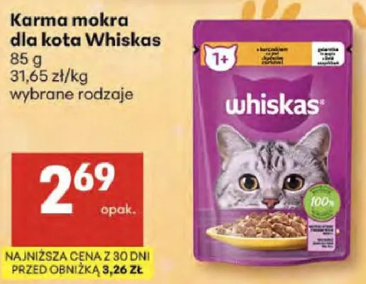 Karma mokra dla kota Whiskas promocja w Delikatesy Centrum