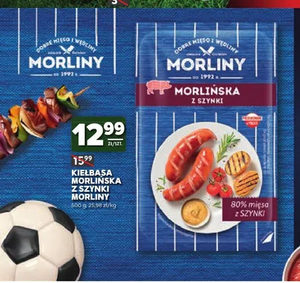 Kiełbasa Morlińska z szynki Morliny promocja w Stokrotka