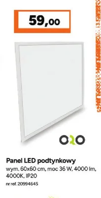 Panel LED podtynkowy Oro promocja w Bricoman
