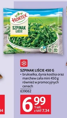 Szpinak liście Hortex promocja w Selgros