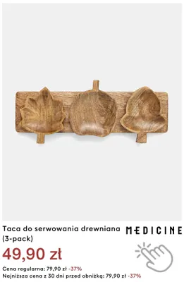 Taca do serwowania drewniana 3-pak Medicine promocja w Medicine