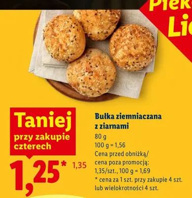 Bułka ziemniaczana z ziarnami promocja w Lidl