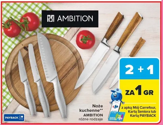 Noże kuchenne różne rodzaje promocja w Carrefour