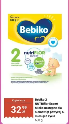 Mleko następne dla niemowląt NUTRIflor Expert 2 powyżej 6. miesiąca życia promocja w Biedronka