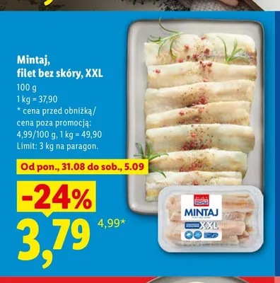 Mintaj filet bez skóry XXL promocja w Lidl