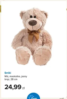 Miś maskotka jasny brąz 28 cm Smiki promocja w Smyk