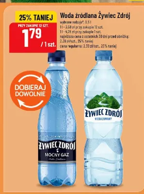 Woda źródlana wybrane rodzaje promocja w POLOmarket