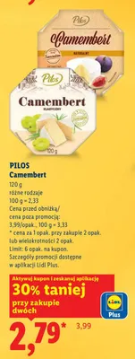 Ser Camembert, różne rodzaje promocja w Lidl