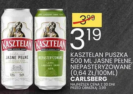 Kasztelan Puszka Jasne Pełne niepasteryzowane promocja w Wafelek