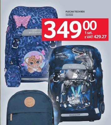 Plecak szkolny Beckmann Tech Rex promocja w Selgros