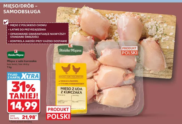 Mięso z uda kurczaka bez kości, bez skóry Stoisko Mięsne promocja w Kaufland