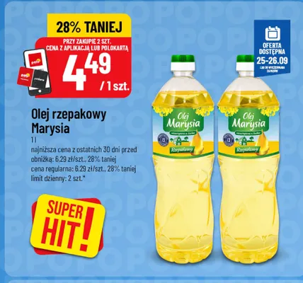 Olej rzepakowy Marysia promocja w POLOmarket