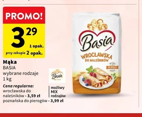 Mąka poznańska do pierogów Basia promocja w Intermarche