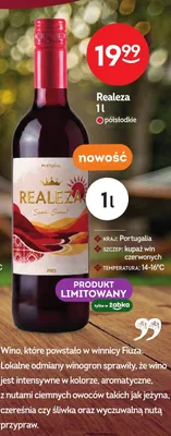 Wino czerwone półsłodkie Realeza promocja w Żabka