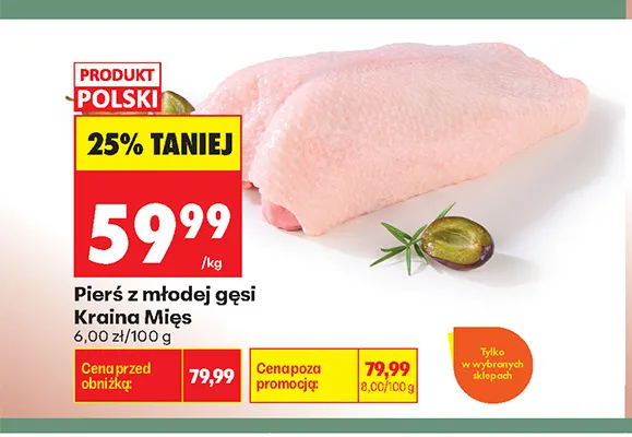 Pierś z młodej gęsi Kraina Mięs promocja w Biedronka