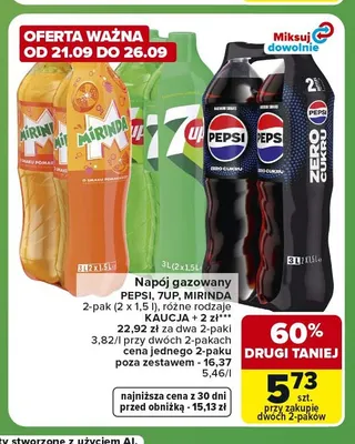 Napój gazowany Mirinda 2-pak promocja w Carrefour Express