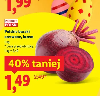 Buraki czerwone polskie luzem promocja w Lidl