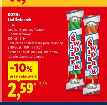 Lód Świderek pomarańczowy promocja w Lidl