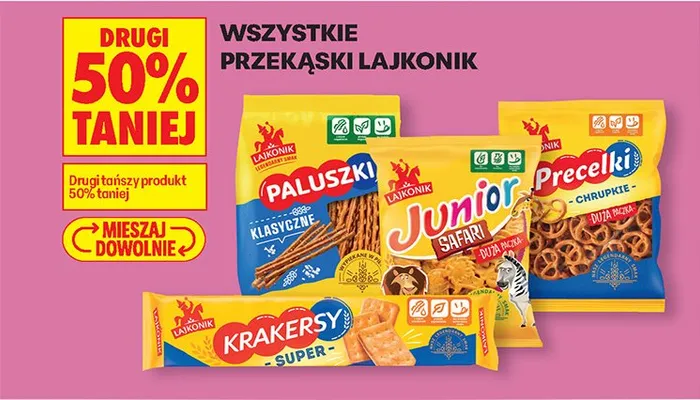 Wszystkie przekąski DRUGA -50% promocja w Biedronka