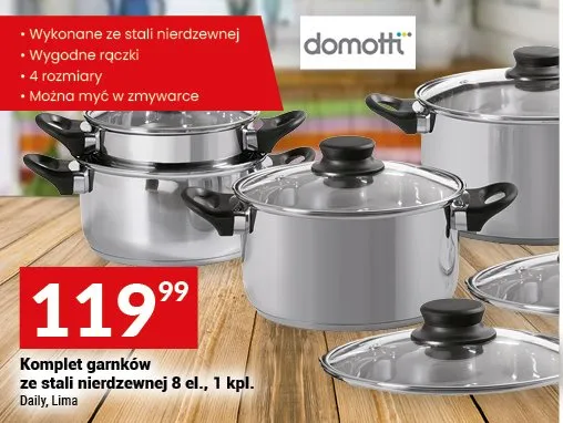Komplet garnków ze stali nierdzewnej 8 el., 1 kpl. promocja w Twój Market