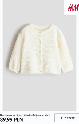 Bawełniany kardigan o strukturalnej powierzchni H & M promocja w H&M