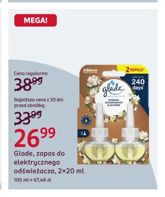 Zapas do elektrycznego odświeżacza 2-pak Glade promocja w Rossmann