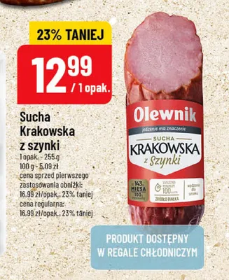Sucha krakowska z szynki Olewnik promocja w POLOmarket