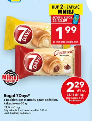 Rogal 7Days z nadzieniem o smaku szampańskim promocja w LEWIATAN