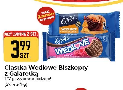 Ciastka biszkopty z galaretką pomarańczową E.Wedel Wedlowe promocja w Społem Częstochowa
