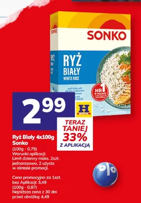 Ryż biały Sonko 4-pak promocja w Hitpol
