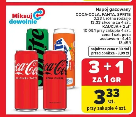 Napój gazowany Coca-Cola Original Taste promocja w Carrefour