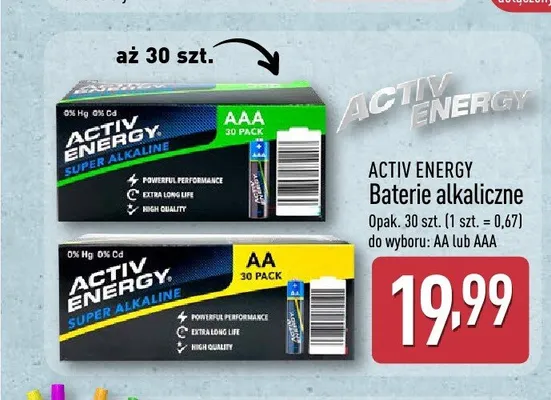 Baterie alkaliczne AAA Activ Energy promocja w Aldi