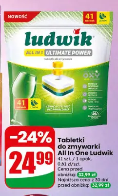 Tabletki do zmywarki Ludwik All In One Ultimate Power Lemon promocja w Dino