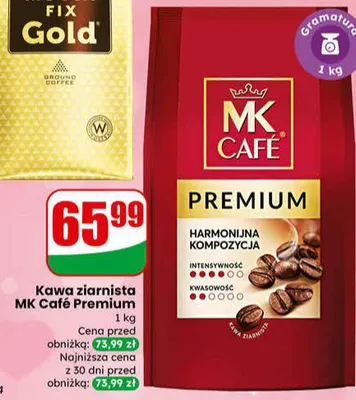 Kawa mielona Mocca Fix Gold promocja w Dino