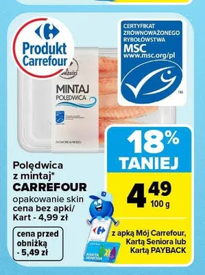 Polędwica z mintaja Carrefour promocja w Carrefour