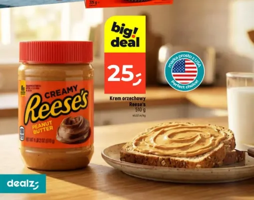 Krem orzechowy Reese's Creamy Peanut Butter promocja w Dealz
