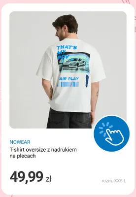 T-shirt oversize z nadrukiem na plecach NOWEAR promocja w Smyk