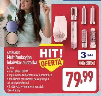 Multifunkcyjna lokówka-suszarka Ambiano promocja w Aldi